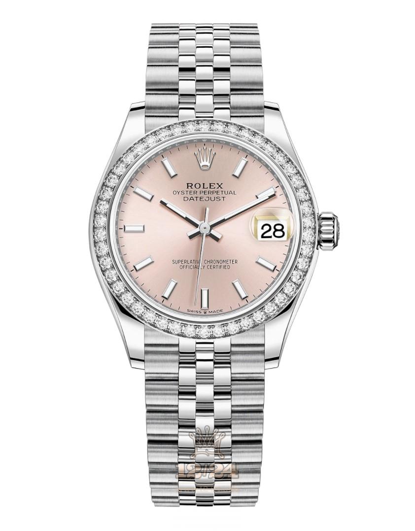 Rolex Datejust Watch 278384rbr-0018 31 mm Stainless steel White gold Case Pink Dial