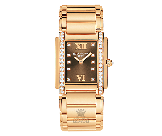 Patek Philippe Twenty~4 Watch 4908/11R-010 22 mm Pink gold Case Brown (chocolate) Dial