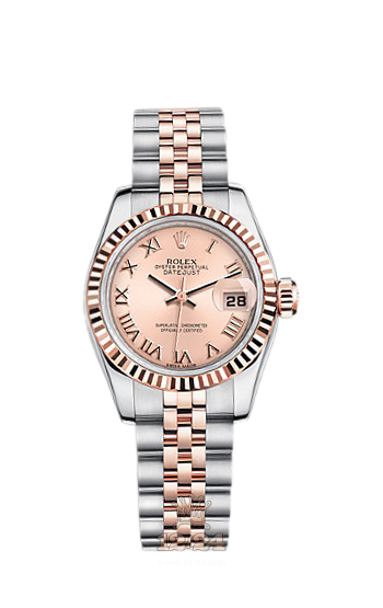 Rolex Lady-Datejust Watch 179171-0066 26 mm Steel / Pink gold Case Pink Dial