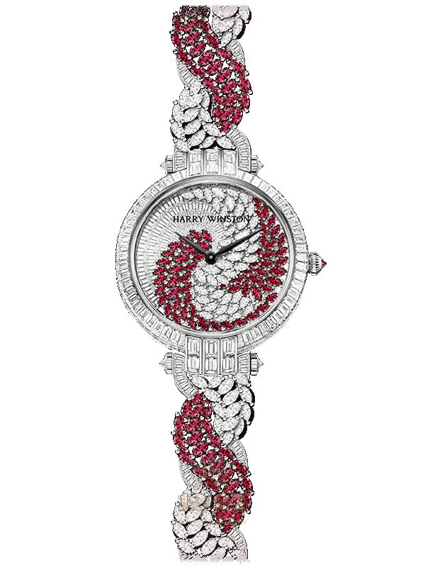 Harry Winston High Jewelry Timepieces Watch HJTAHM36PP001 36 mm Platinum Case Silver Red Dial