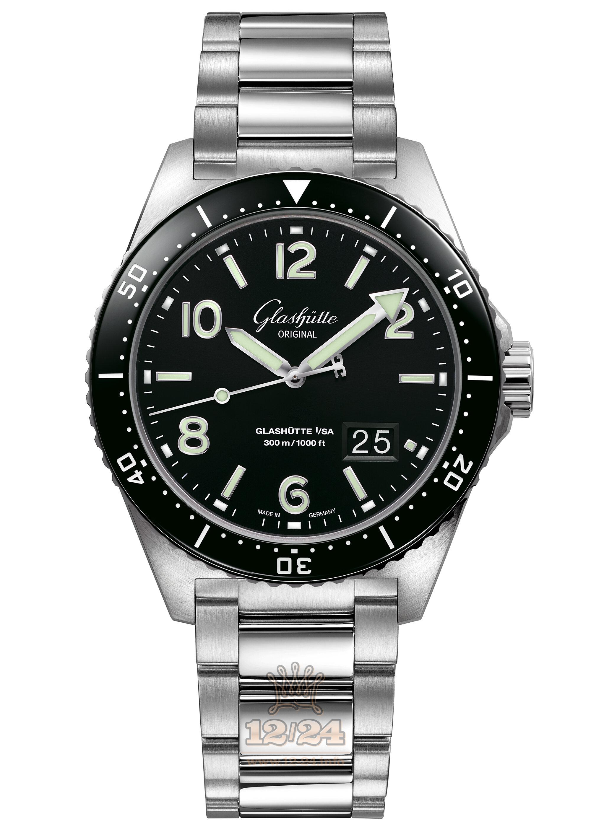 Glashutte Spezialist Watch 1-36-13-01-80-70 43 mm Stainless steel Case Black Dial