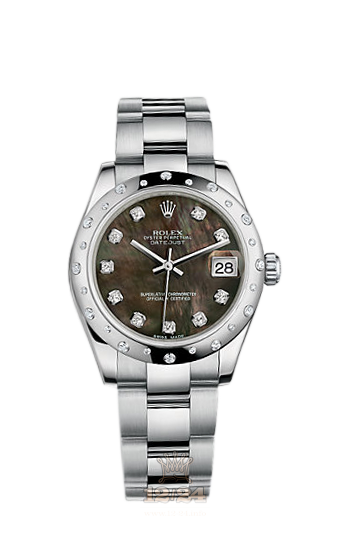 Rolex Lady-Datejust Watch 178344-0015 31 mm Steel / White gold Case Black Dial