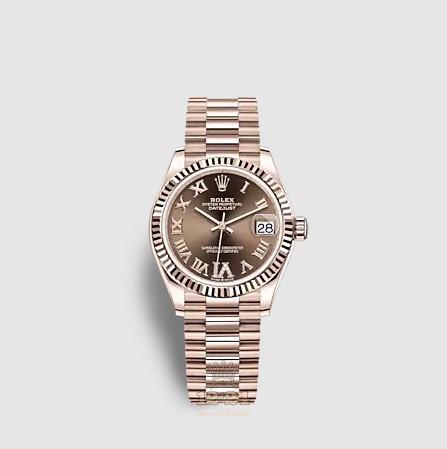 Rolex Datejust Watch 278275-0025 31 mm Pink gold Case Brown (chocolate) Dial