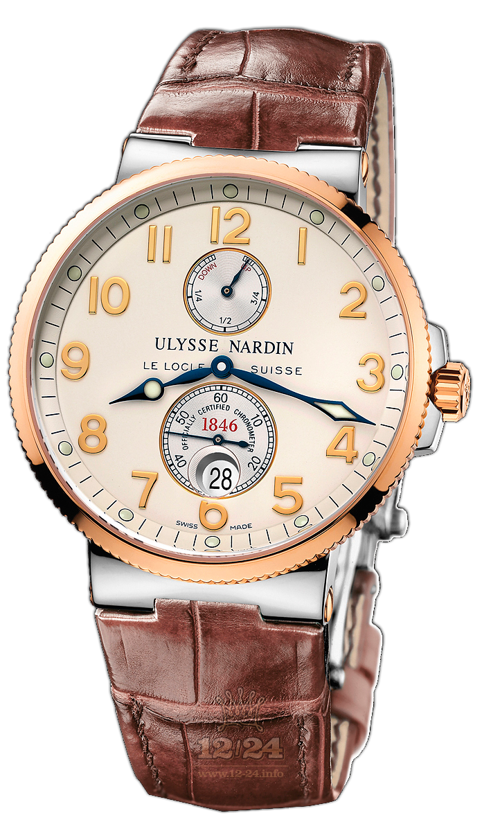 Ulysse Nardin Marine Watch 265-66/60 41 mm Steel / Yellow gold Case Silver Dial
