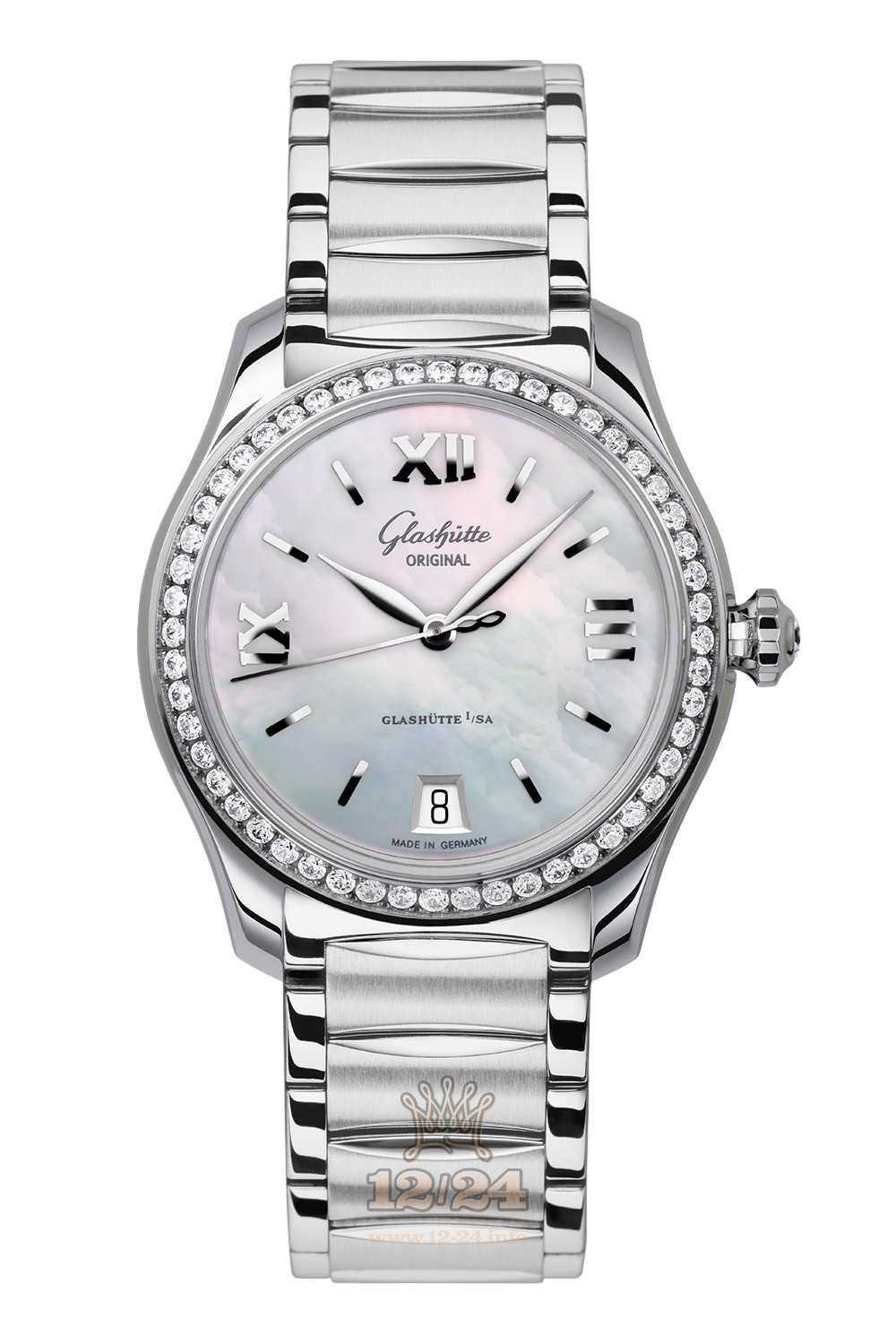 Glashutte Ladies Watch 1-39-22-08-22-34 36 mm Stainless steel Case Silver Blue Dial