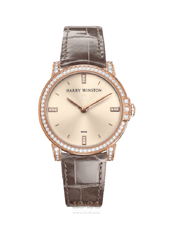 Harry Winston Midnight Collection Watch MIDQHM32RR002 32 mm Pink gold Case Golden Dial