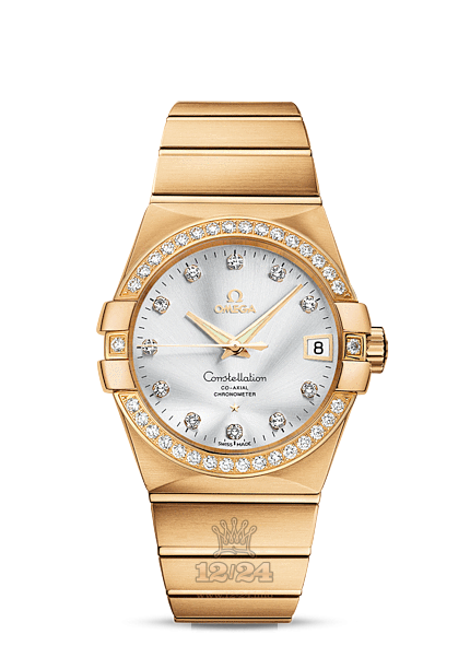 Omega Constellation Watch 123.55.38.21.52.002 38 mm Yellow gold Case Silver Dial