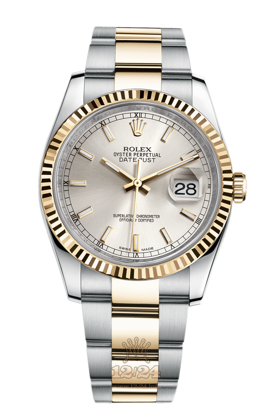 Rolex Datejust Watch 116233-0169 36 mm Steel / Yellow gold Case Silver Dial