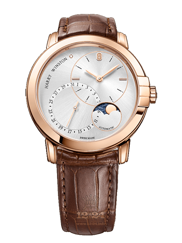 Harry Winston Midnight Collection Watch MIDAMP42RR003 42 mm Pink gold Case Silver Dial