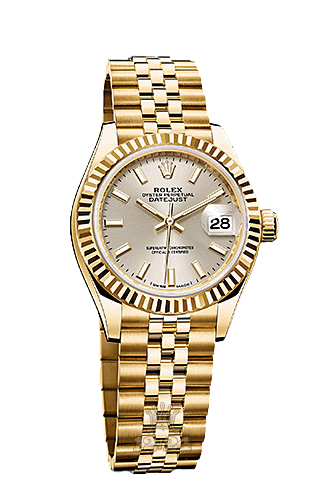 Rolex Lady-Datejust Watch 279178-0006 28 mm Yellow gold Case Silver Dial