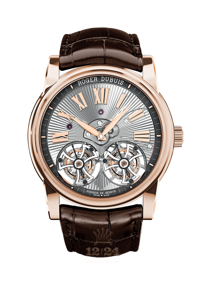 Roger Dubuis Hommage Watch RDDBHO0563 45 mm Pink gold Case Gray Golden Dial