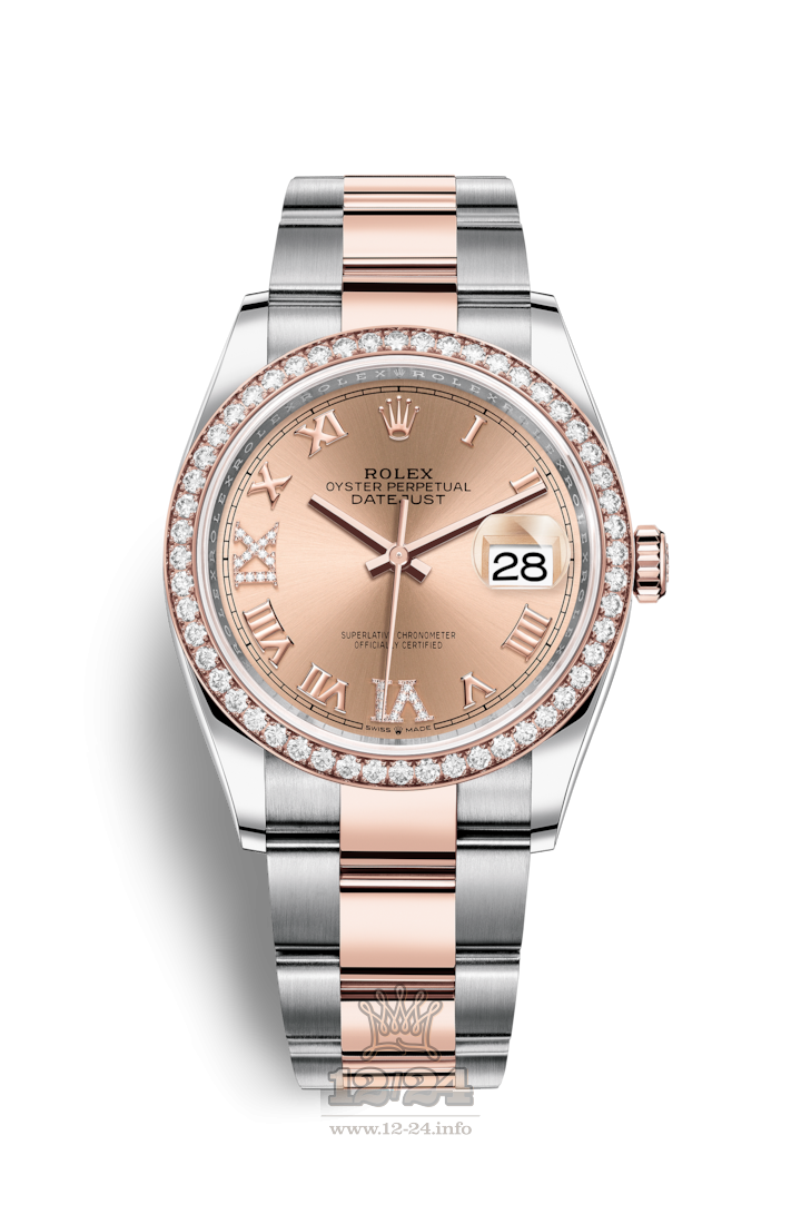 Rolex Datejust Watch 126281rbr-0016 36 mm Steel / Pink gold Case Pink Dial