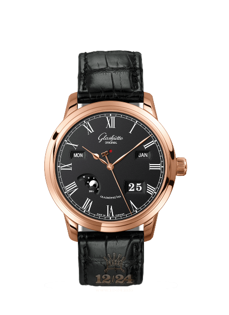 Glashutte Senator Watch 100-02-25-05-05 42 mm Red gold Case Black Dial