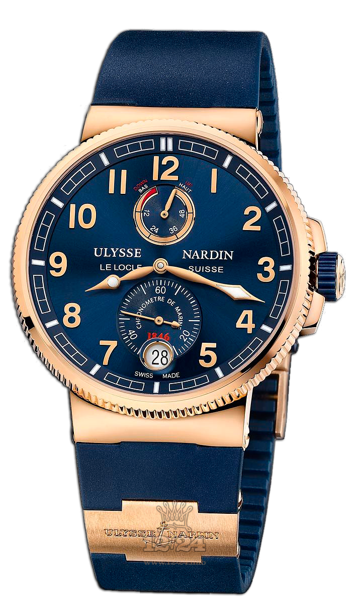 Ulysse Nardin Marine Watch 1186-126-3/63 43 mm Pink gold Case Blue Dial