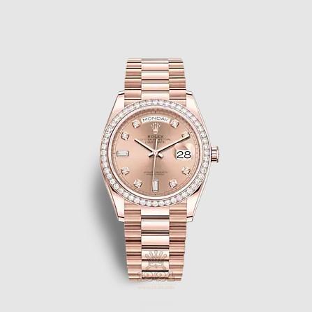 Rolex Day-Date Watch 128345rbr-0009 36 mm Pink gold Case Pink Dial