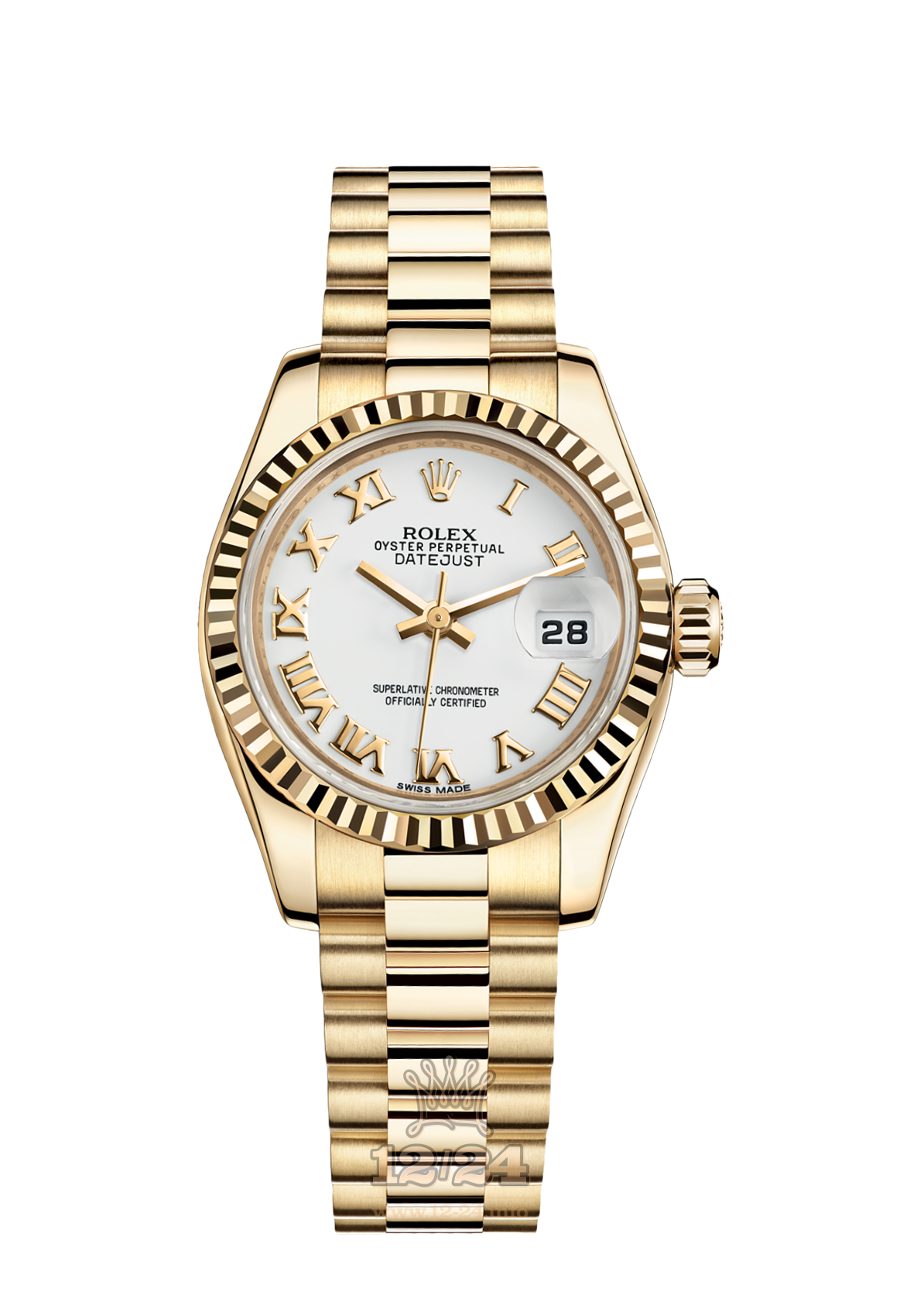 Rolex Lady-Datejust Watch 179178-0247 26 mm Yellow gold Case White Dial