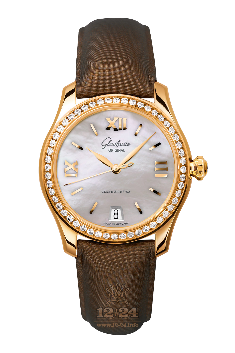 Glashutte Ladies Watch 1-39-22-09-11-44 36 mm Pink gold Case Silver Dial