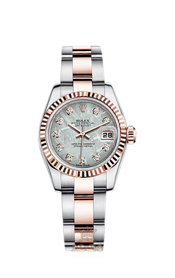 Rolex Lady-Datejust Watch 179171-0054 26 mm Steel / Pink gold Case Gray Silver Dial