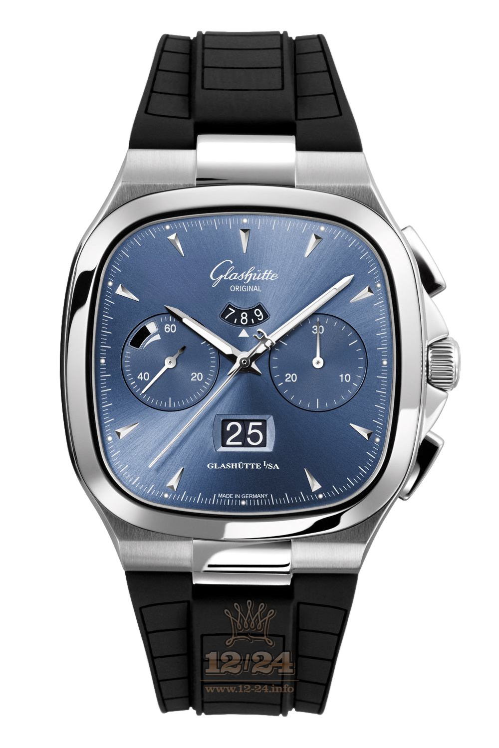 Glashutte Vintage Watch 1-37-02-03-02-53 40 mm Stainless steel Case Dark blue Dial