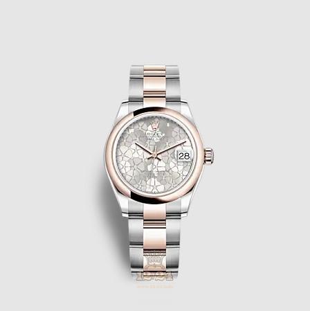 Rolex Datejust Watch 278241-0031 31 mm Stainless steel Pink gold Case Gray Silver Painted Dial