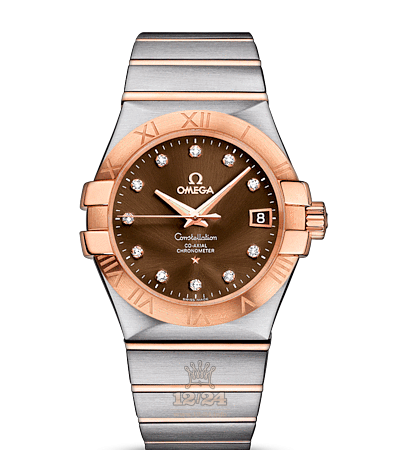 Omega Constellation Watch 123.20.35.20.63.001 35 mm Steel / Pink gold Case Brown (chocolate) Dial