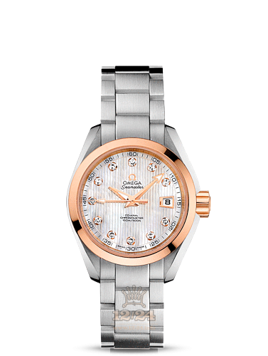 Omega Aqua Terra 150 M Watch 231.20.30.20.55.003 30 mm Steel / Pink gold Case White Dial