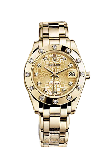 Rolex Pearlmaster Watch 81318-0010 34 mm Yellow gold Case Yellow Dial