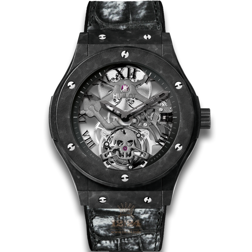 Hublot Classic Fusion Watch 505.UC.0140.LR.SKULL 45 mm Ceramics Aluminum Case Black Gray Dial