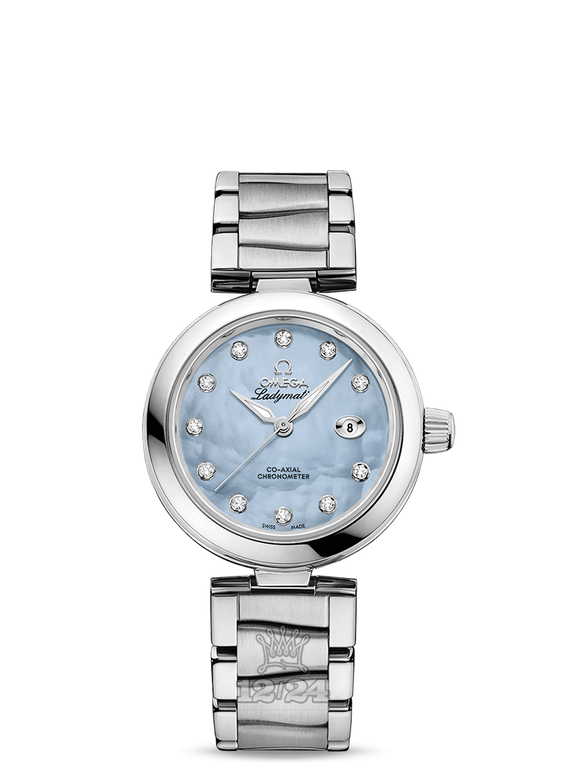 Omega Ladymatic Watch 425.30.34.20.57.003 34 mm Stainless steel Case Dark blue Dial