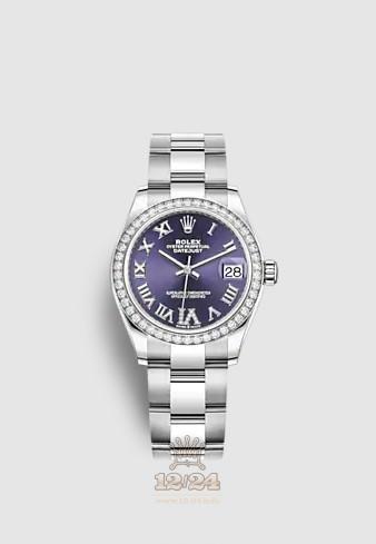Rolex Datejust Watch 278384rbr-0029 31 mm Stainless steel White gold Case Purple Dial