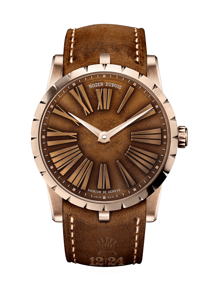 Roger Dubuis Excalibur Watch RDDBEX0498 42 mm Pink gold Bronze Case Orange Brown (chocolate) Dial