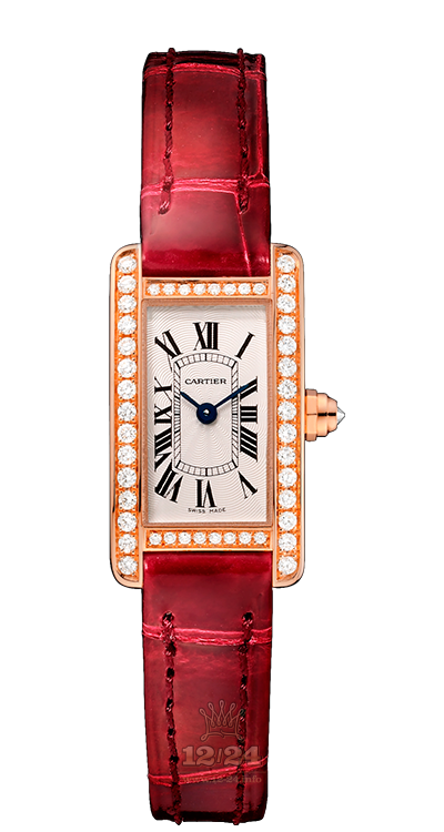 Cartier Tank Watch WB710014 27 mm Pink gold Case Silver Dial