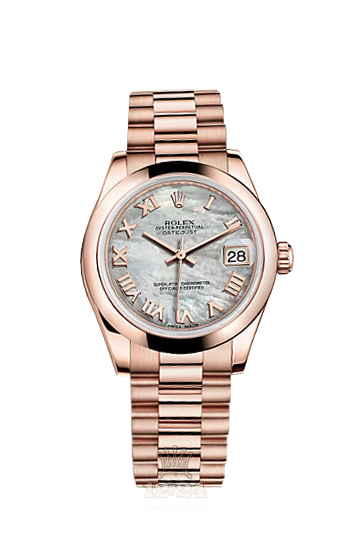 Rolex Datejust Watch 178245f-0025 31 mm Pink gold Case White Dial