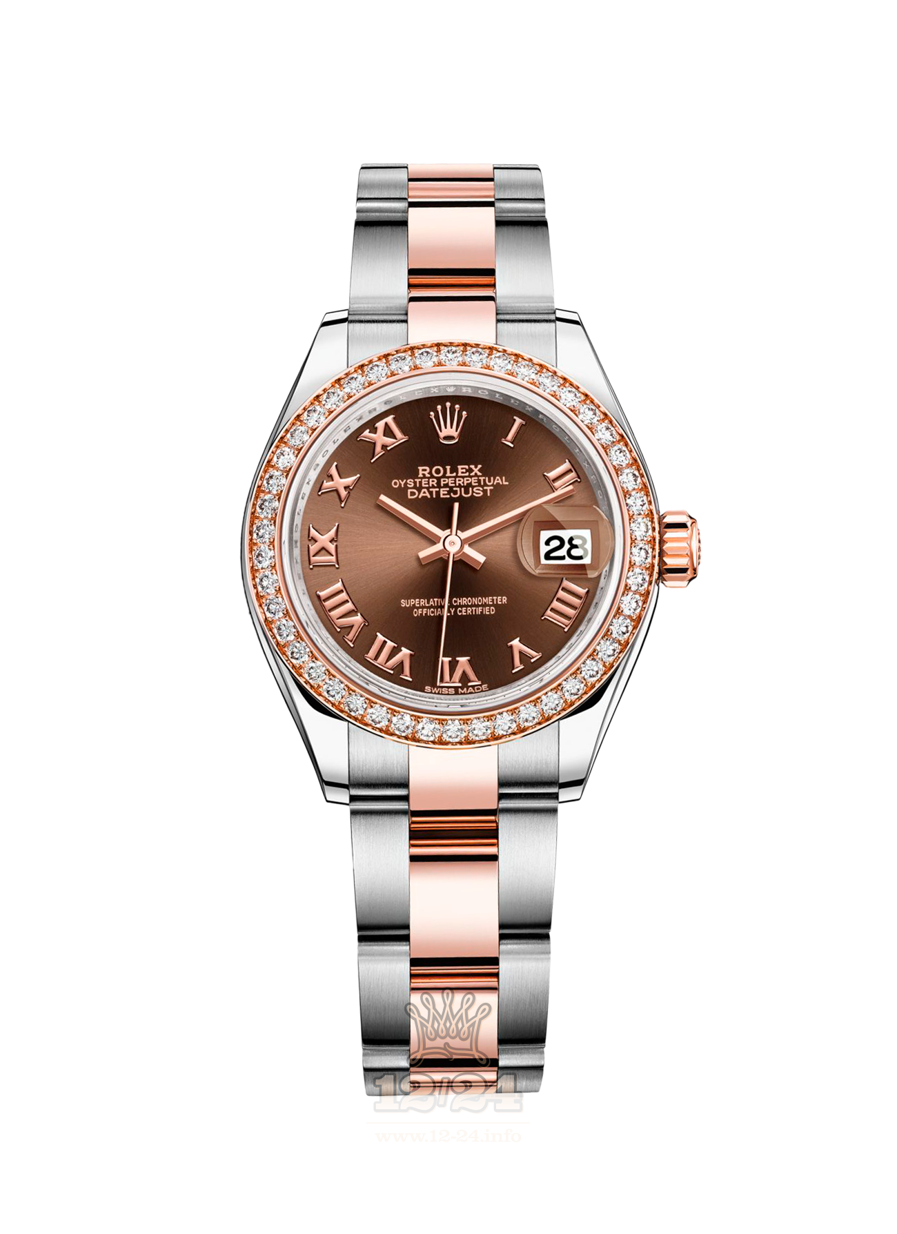 Rolex Datejust Watch 279381rbr-0010 28 mm Steel / Pink gold Case Brown (chocolate) Dial