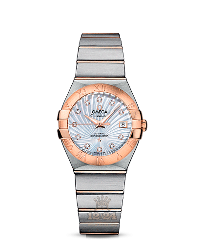 Omega Constellation Watch 123.20.27.20.55.001 27 mm Steel / Pink gold Case White Blue Dial
