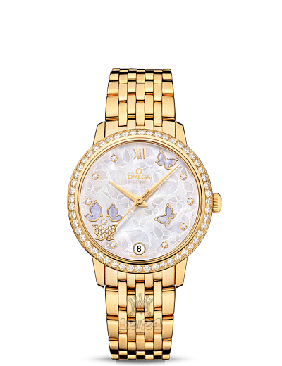Omega Prestige Watch 424.55.33.20.55.005 37 mm Yellow gold Case White Dial
