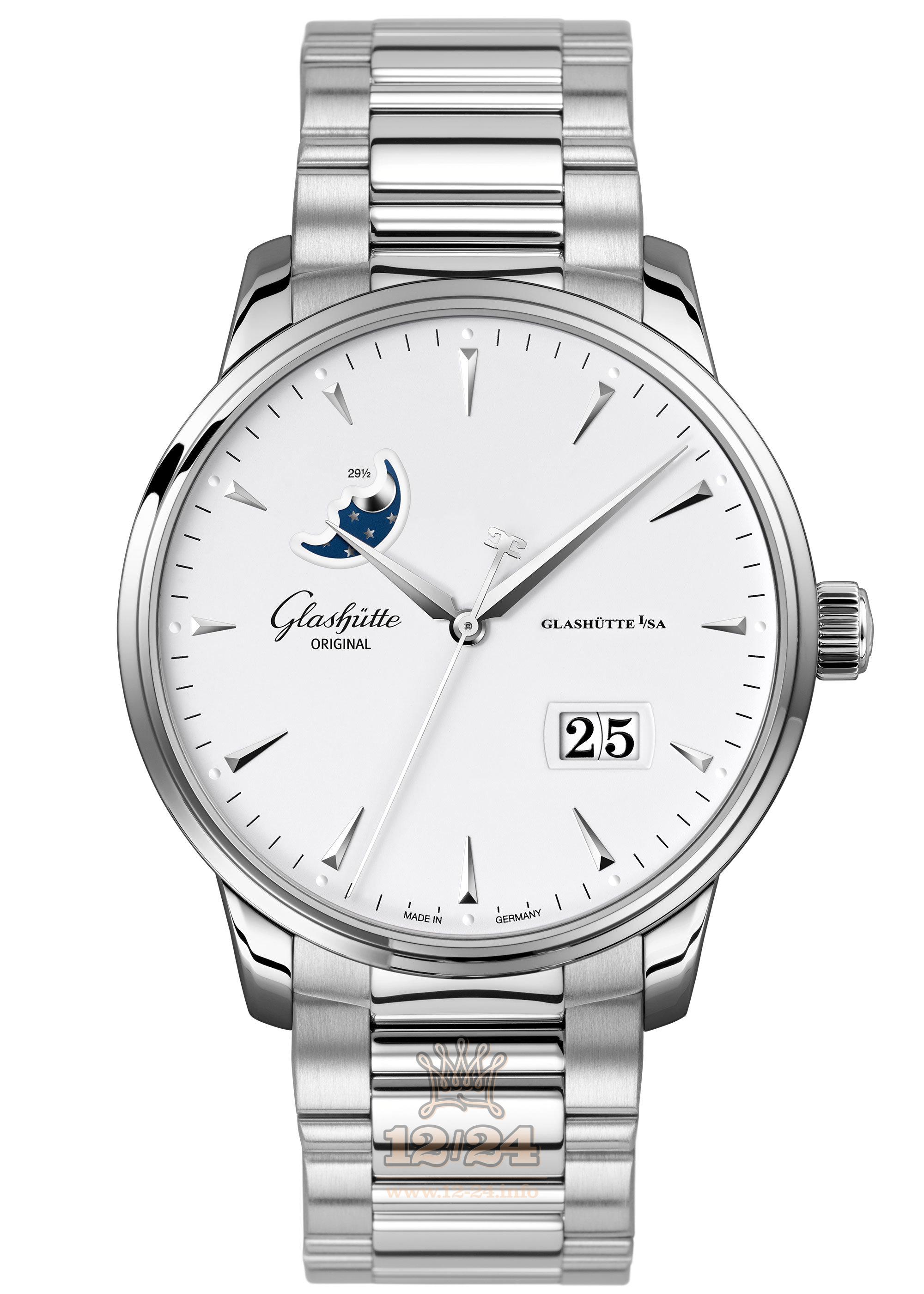 Glashutte Senator Watch 1-36-04-05-02-70 42 mm Stainless steel Case White Dial