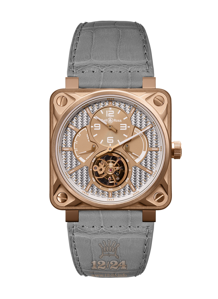 Bell & Ross Instruments Watch BR01-TOURB-PG/ALU 46 mm Pink gold Titanium DLC coating Case Gray Dial