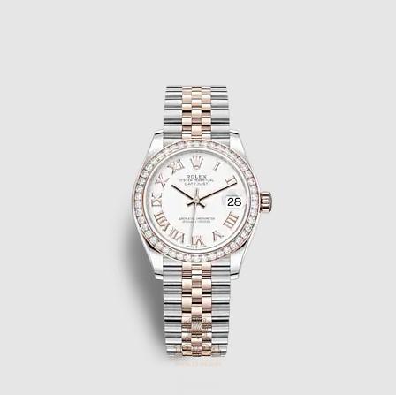 Rolex Datejust Watch 278381rbr-0004 31 mm Stainless steel Pink gold Case White Dial