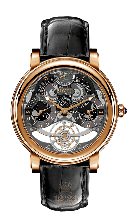 Bovet Dimier Watch R160003 46 mm Pink gold Case Black Dial