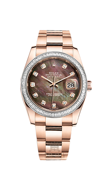 Rolex Datejust Watch 116285bbr-0003 36 mm Pink gold Case Black Dial