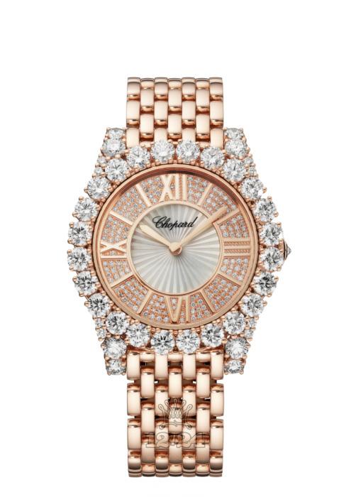 Chopard L Heure du Diamant Watch 109419-5401 36 mm Pink gold Case Silver Dial