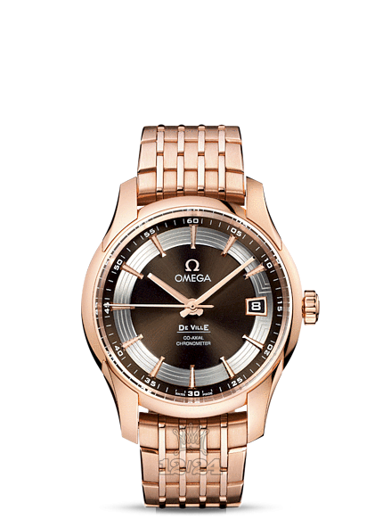 Omega Hour Vision Watch 431.60.41.21.13.001 41 mm Pink gold Case Brown (chocolate) Dial