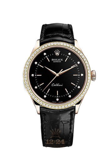 Rolex Cellini Watch 50705rbr-0014 39 mm Pink gold Case Black Dial