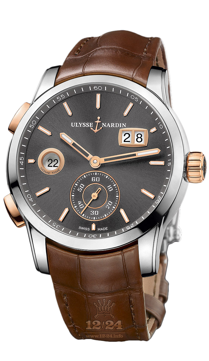 Ulysse Nardin Classic Watch 3345-126/BQ 42 mm Steel / Pink gold Case Gray Dial