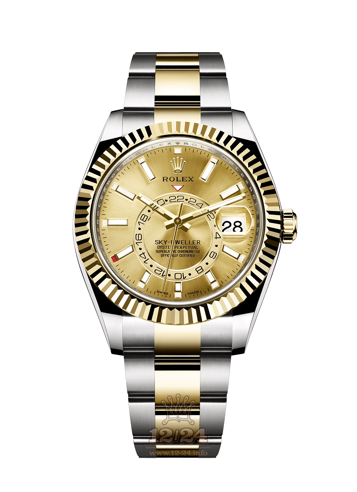 Rolex Sky-Dweller Watch 326933-0001 42 mm Steel / Yellow gold Case Golden Yellow Dial