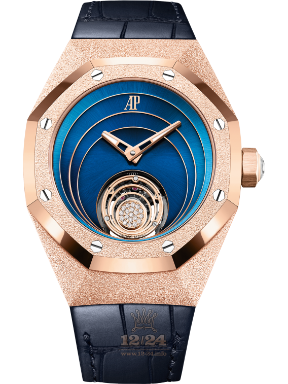 Audemars Piguet Royal Oak Watch 26630OR.GG.D326CR.01 38 mm Pink gold Case Dark blue Dial