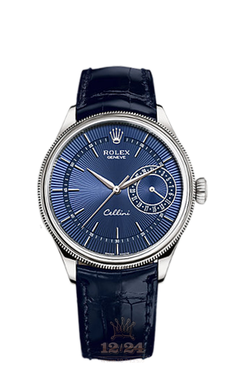 Rolex Cellini Date Watch 50519-0011 39 mm White gold Case Dark blue Dial