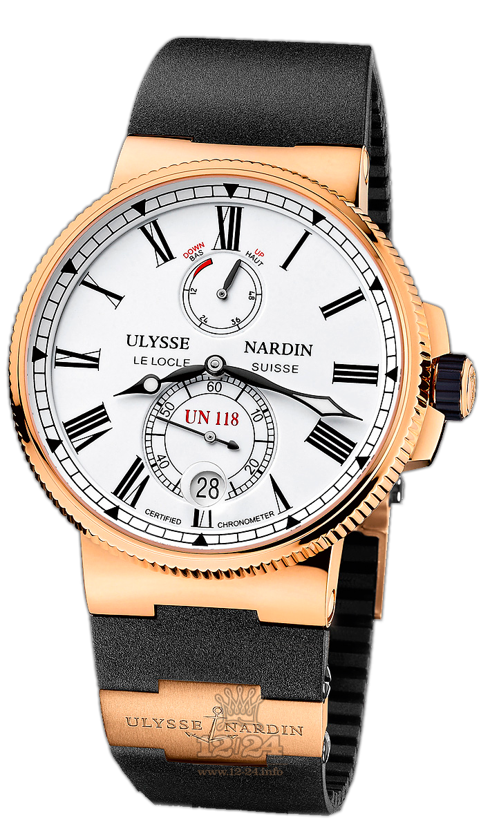 Ulysse Nardin Marine Watch 1186-122-3/40 45 mm Pink gold Case White Dial