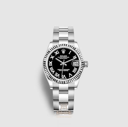 Rolex Datejust Watch 278274-0001 31 mm Stainless steel White gold Case Black Dial